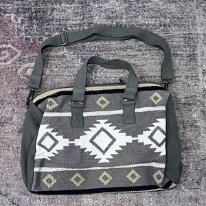 Panache Zoe Duffel Olive/Cream/Black/Tan Cotton Weekender Bag NWOT!